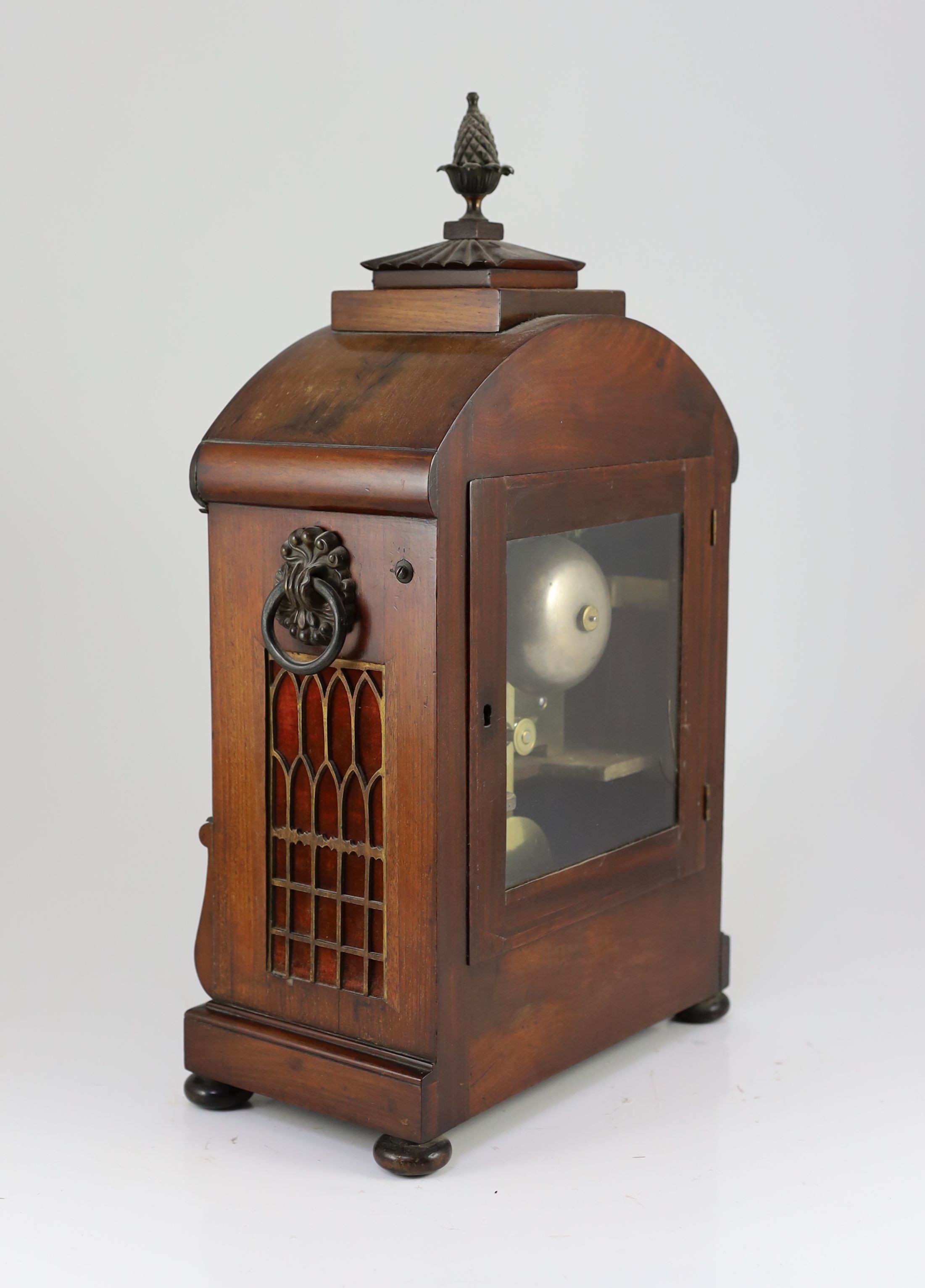 W. Bagshawe of London. A William IV brass inset mahogany bracket clock, width 30cm depth 16cm height 50cm